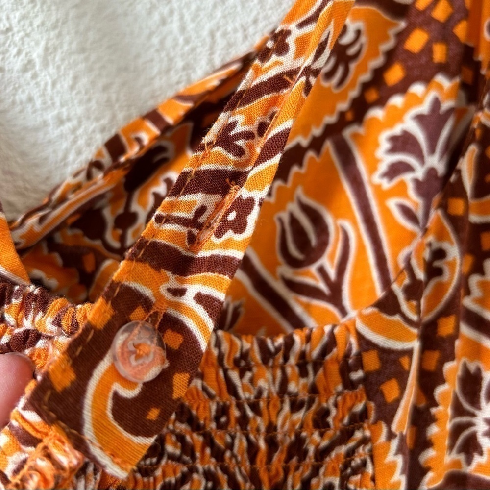 KNOX ROSE Orange Floral Halter Criss Cross Strap Midi Dress Women Sz XL NWOT - Picture 11 of 15